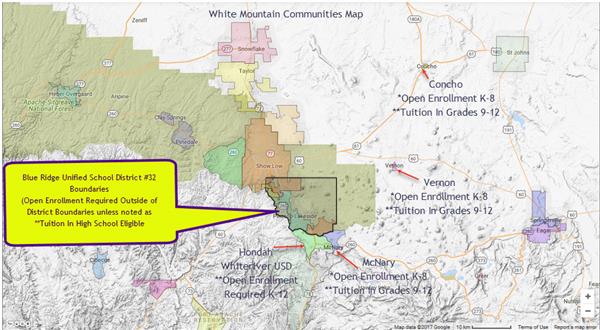 White Mountain Communities Map